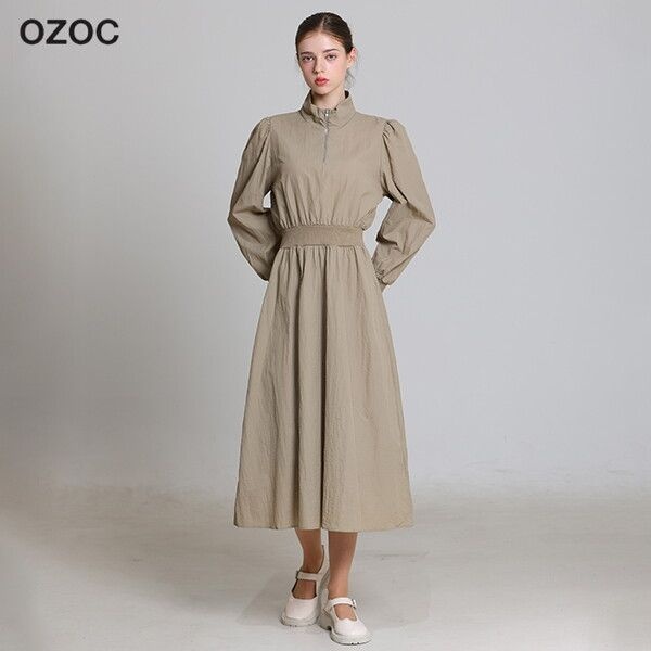 [오조크(OZOC)] 반집업 밴딩 원피스 (택가격: 85000원)
