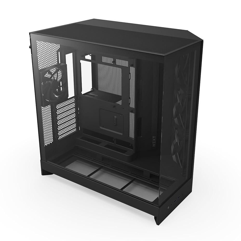 [해외] NZXT H9 Flow RGB+ (2025) – 대형 듀얼 챔버 ATX 미드타워 에어플로우 PC 케이스 - RGB 팬 7개(140mm 6개, 120mm 1개) 및 컨트롤