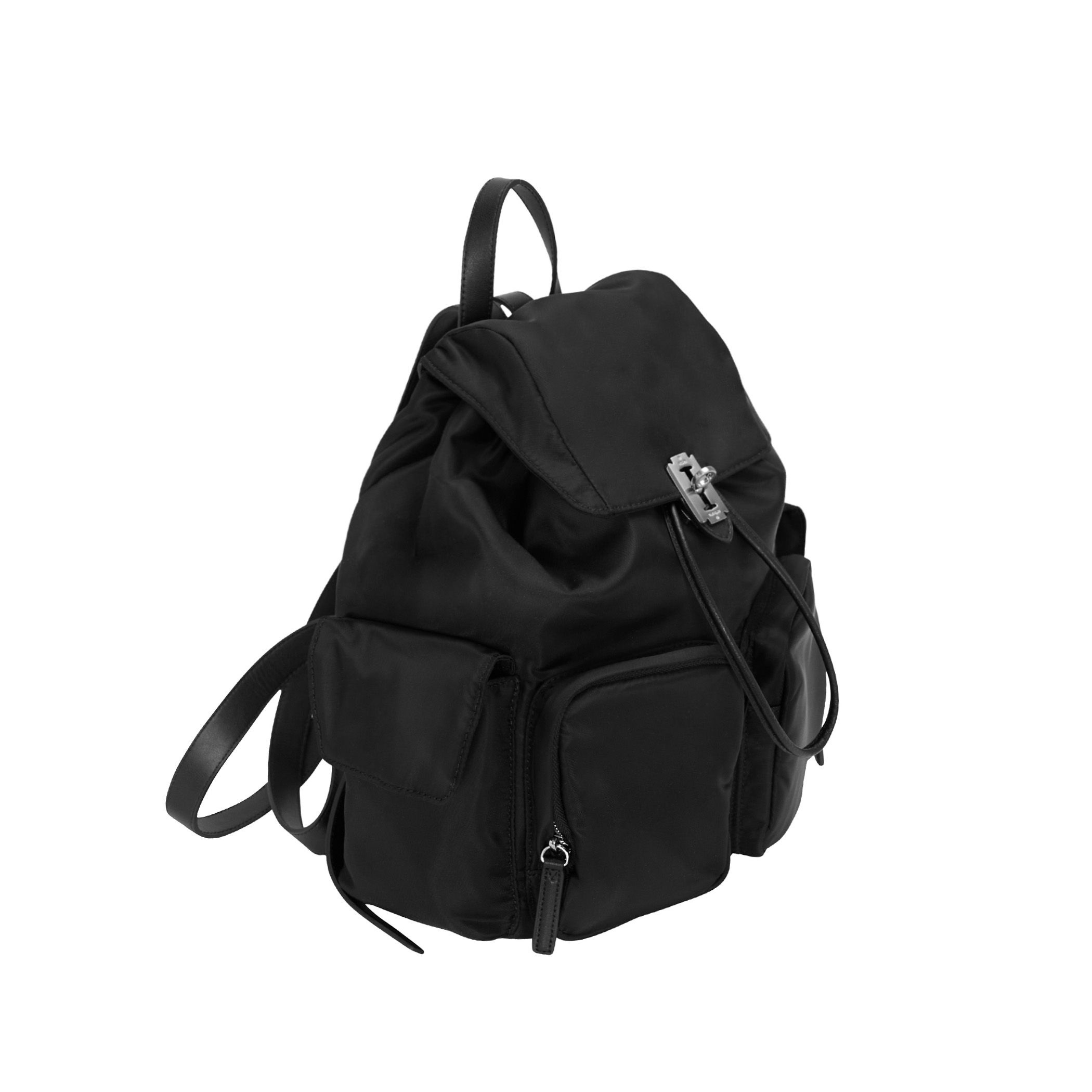 분크 Hey Double Pocket Backpack M (헤이 더블 포켓 백팩 미듐) Black