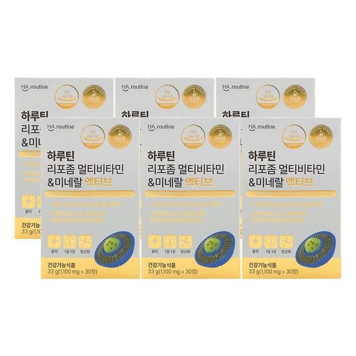 하루틴 리포좀 멀티비타민 미네랄 액티브 1100mg x 30정 x 6박스