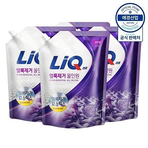 애경 [애경]리큐 얼룩제거 올인원 액체세제 리필 2.1L ,4개