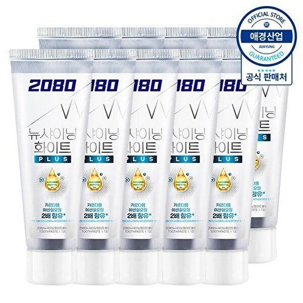 애경 [애경]2080 뉴샤이닝 화이트 플러스 치약 140g ,10개