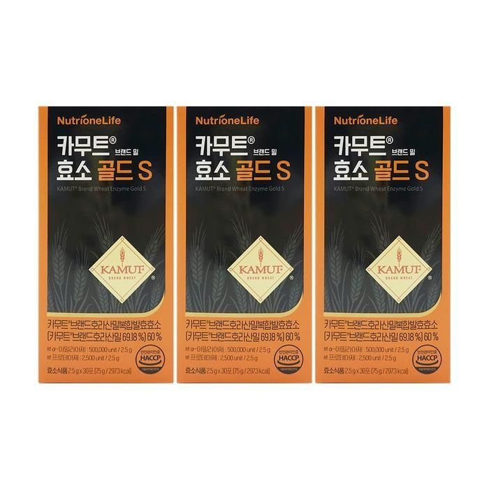 뉴트리원 카무트 효소 골드S 2.5g x 30포 x3박스