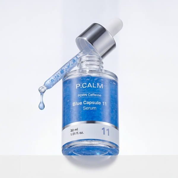 [피부볼륨 플럼핑효과/피부수분 20겹개선] 피캄 PDRN 카페인 블루캡슐 11 세럼 30ml