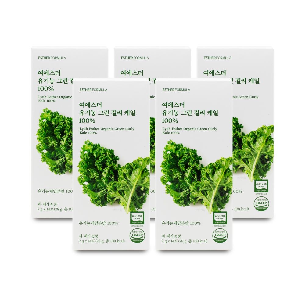 에스더포뮬러 여에스더 유기농 그린 컬리 케일 100% 2g x 14포 X 5박스 I