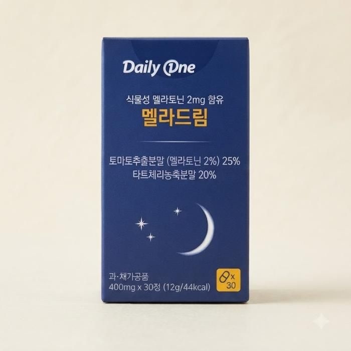동서바이오팜 데일리원 식물성 멜라토닌 2mg 함유 멜라드림 400mg x 30정 (1개)