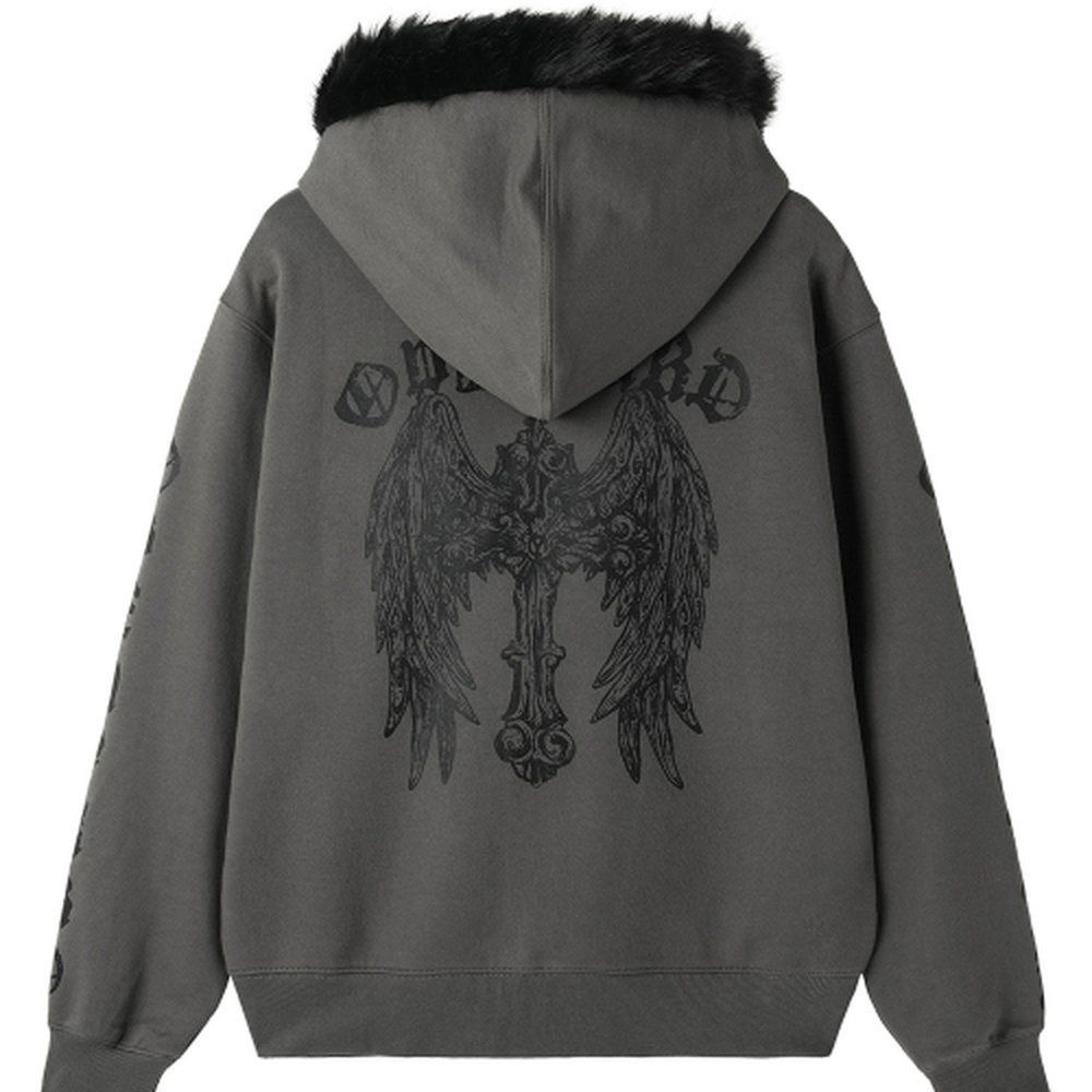 에스씨엘에이(SCLA) [매장정품] 오픈야드(오와이) GOTHIC CROSS FAUX FUR HOODIE ZIP UP - DARK GREY OYBEF1SW050DGR