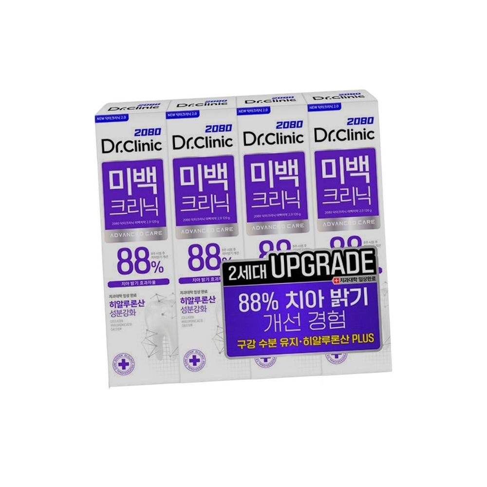 2080 닥터크리닉 미백 치약 120gX4입