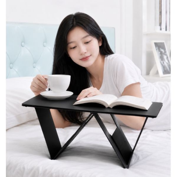 높이각도조절 접이식 노트북테이블 차량용 침대 사이드 보조책상 휴대 거치대 공간활용 받침대