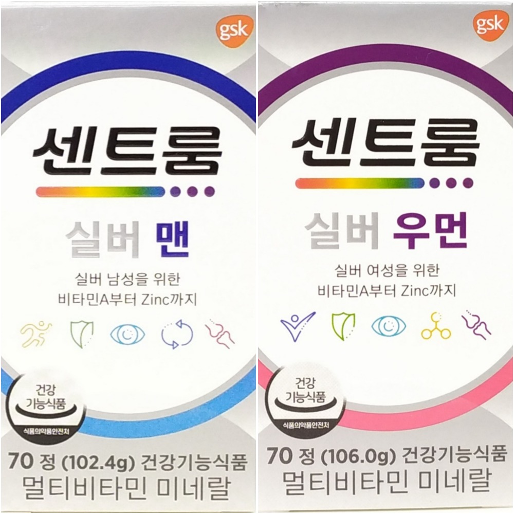 [온누리상품] 센트룸 실버 맨 70정 1개 + 센트룸 실버 우먼 70정 1개