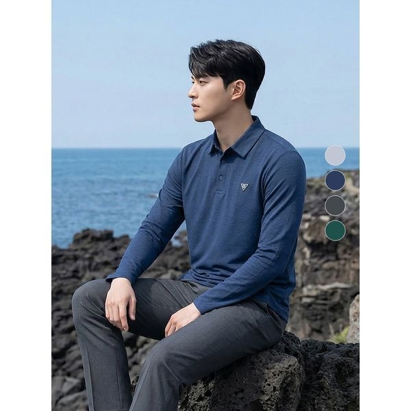 이지바이 [하프클럽]투엘라 남성 액티보 소로나 골프 스포츠웨어 긴팔 카라티셔츠(M7ST35)
