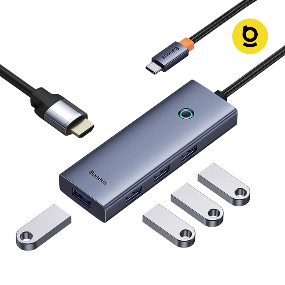 베이스어스 USB 허브 멀티 포트 스마트 미러링 울트라조이 5 in 1 4K 30Hz