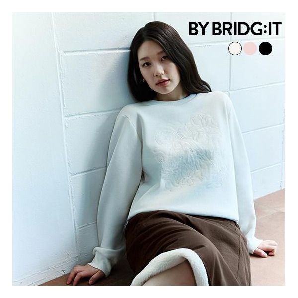 바이브리짓 [바이브리짓] (26FW) 자수 기모 스웻 셔츠 3종