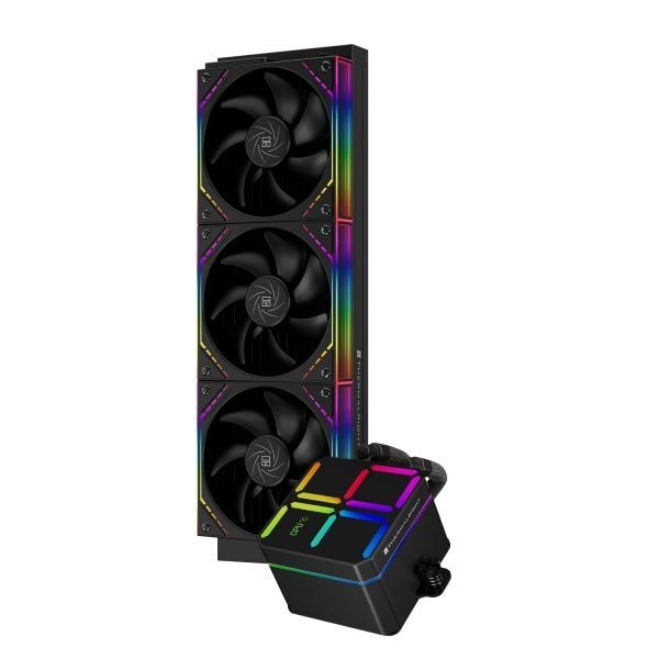[해외] 써멀라이트 매직 큐브 360 ARGB 블랙 수랭 CPU 쿨러 2000RPM 빌딩 블록 팬 AM4 AM5 소켓 인텔 LGA1150 1151 1200 1700 1851 호환 온