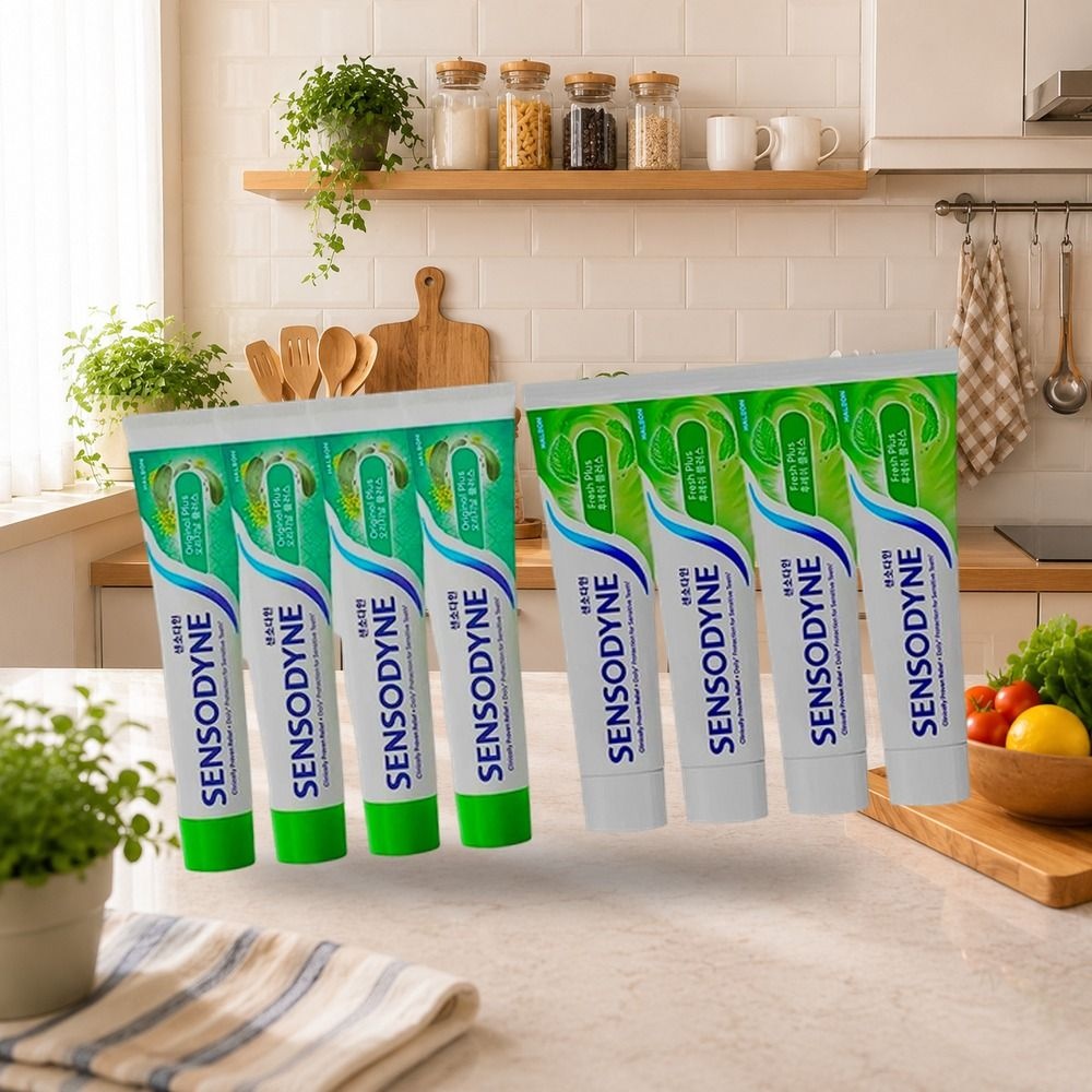 센소다인 오리지날 플러스 치약 100g 4개 + 후레쉬 플러스 치약 100g 4개