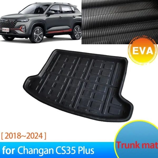 Changan CS35 Plus 용 트렁크 매트 2018 ~ 2024 2023 2022 2021 2020 2019 액세서리 바닥 트레이 방수화물 부츠 카펫 스티커