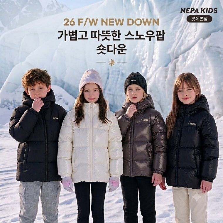네파 키즈 [26년 신상] 스노우팝 숏다운 KMF2051[정상가199,000원]
