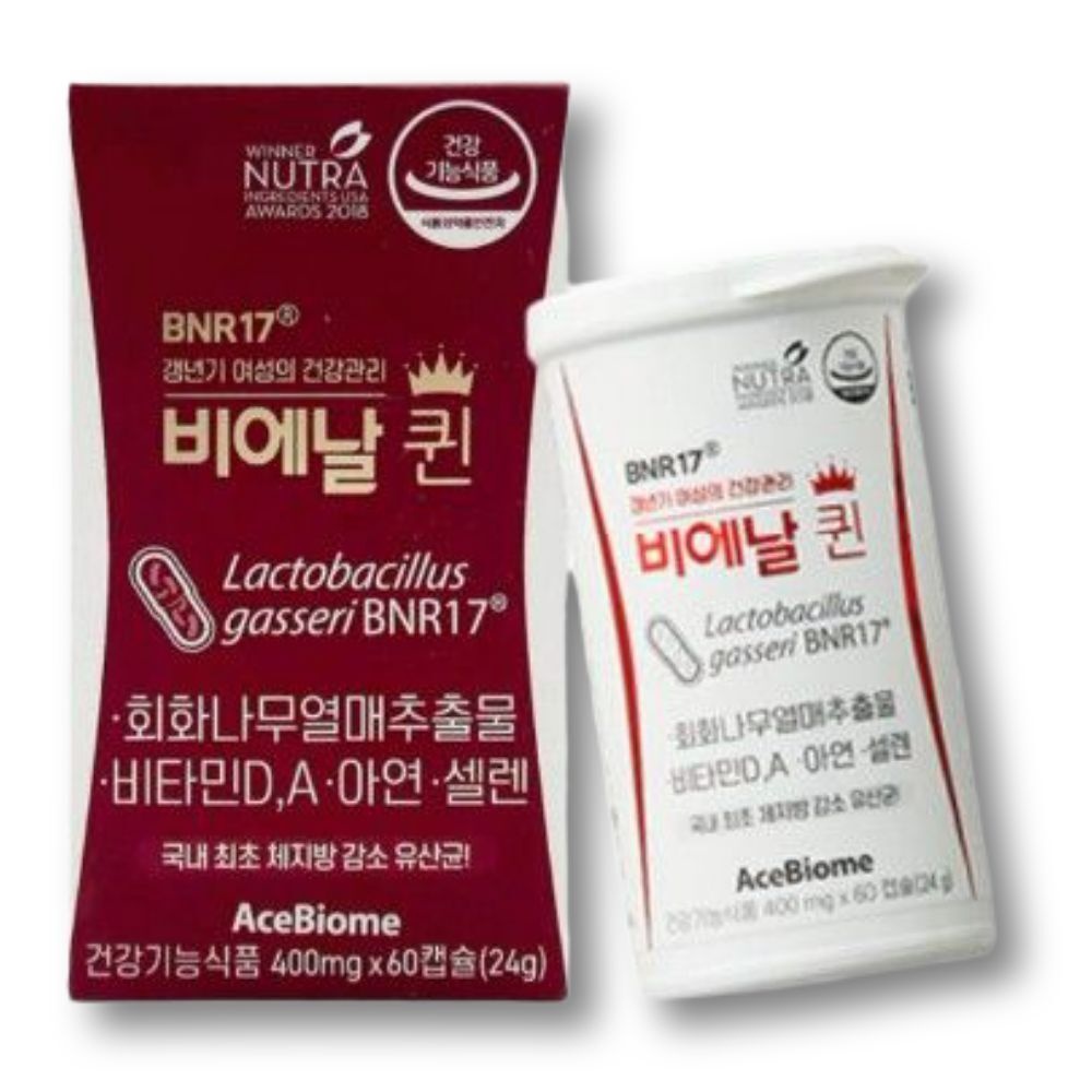 비에날퀸 갱년기 다이어트 유산균 BNR17 60캡슐x1박스 갱년기케어 체지방 모유유래유산균