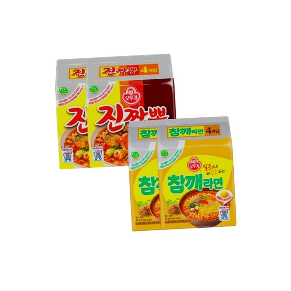 오뚜기 참깨라면(4개입x2개) + 진짬뽕(4개입x2개) (총 16개)