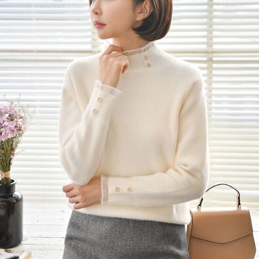 마이더스비 와와 큐빅 반목 니트