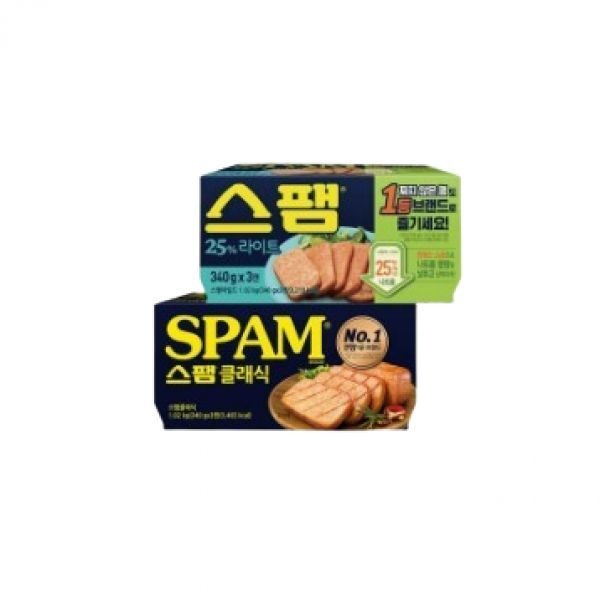 스팸 스팸 클래식 340g 3입 1개 + 라이트