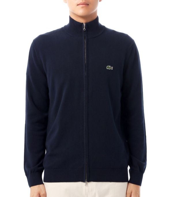 LACOSTE Stand-up Collar Organic CotTON Zippered Sweater AH1957-166 스탠드-업 칼라 오가닉 코튼 지퍼 스웨터 4139686