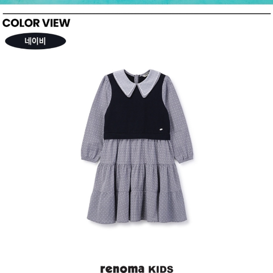R2411O614다이마루 믹스 셔링원피스KG