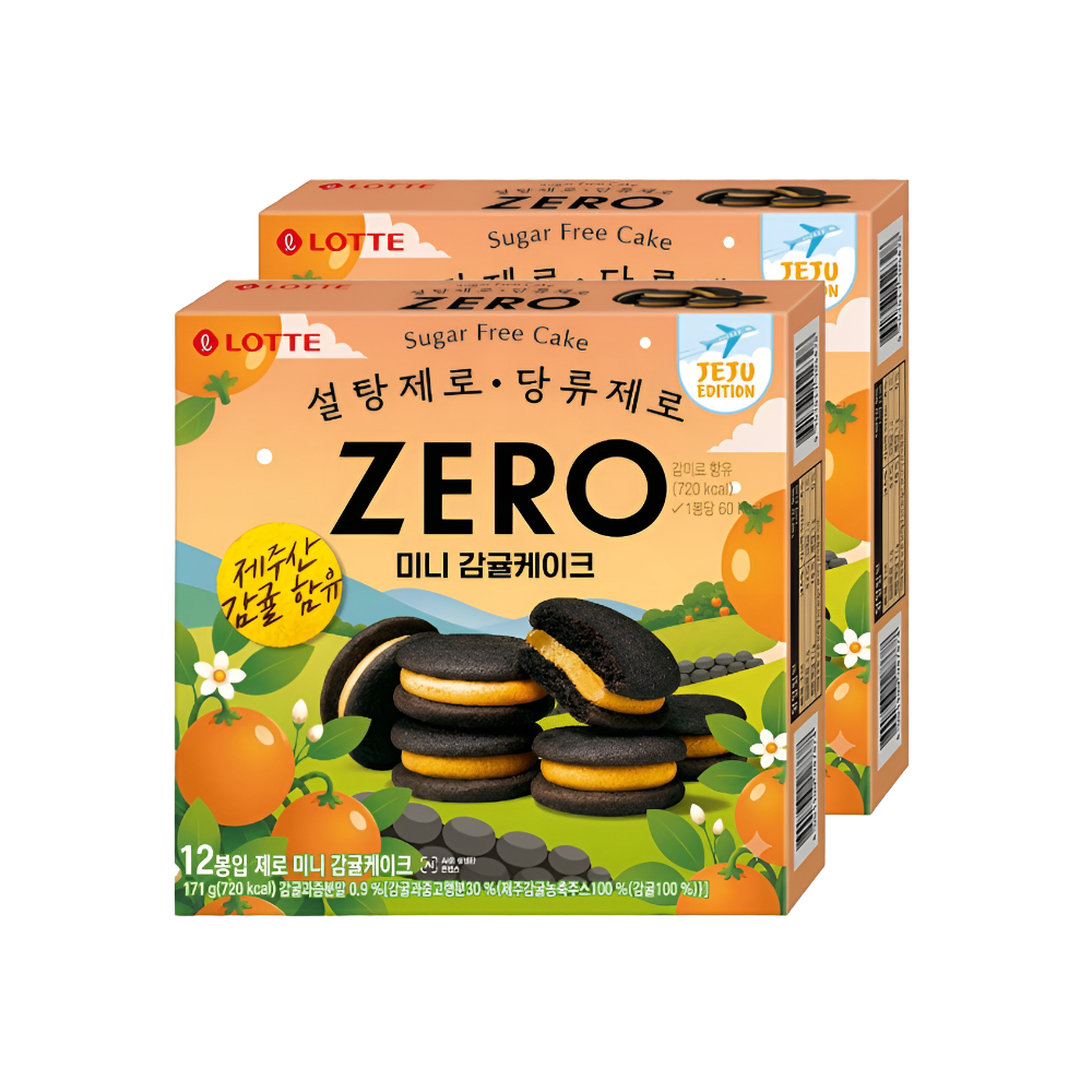 롯데 롯데리아 롯데 ZERO 미니 감귤케이크 171g x 2개