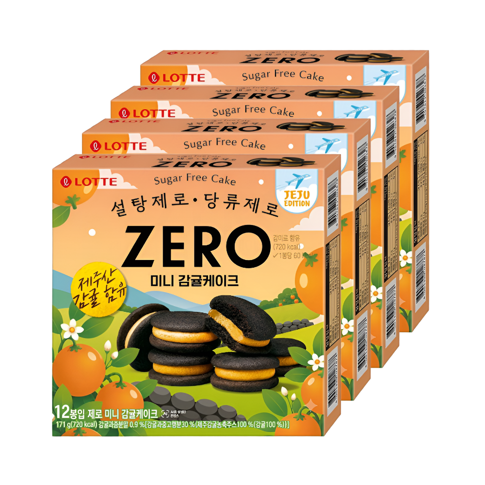 롯데 롯데리아 롯데 ZERO 미니 감귤케이크 171g x 4개