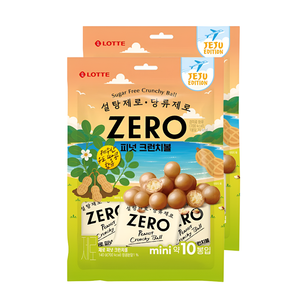 롯데 롯데리아 롯데 ZERO 피넛 크런치볼 140g x 2개