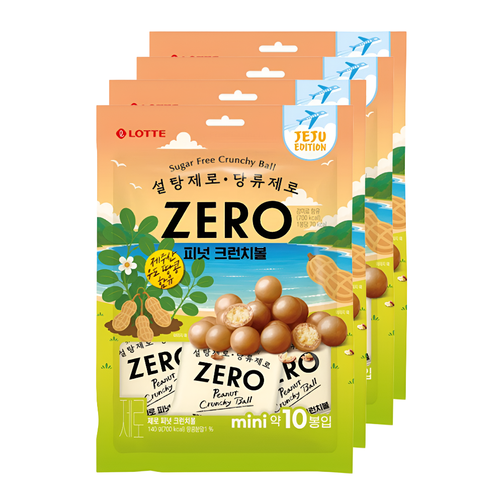 롯데 롯데리아 롯데 ZERO 피넛 크런치볼 140g x 4개