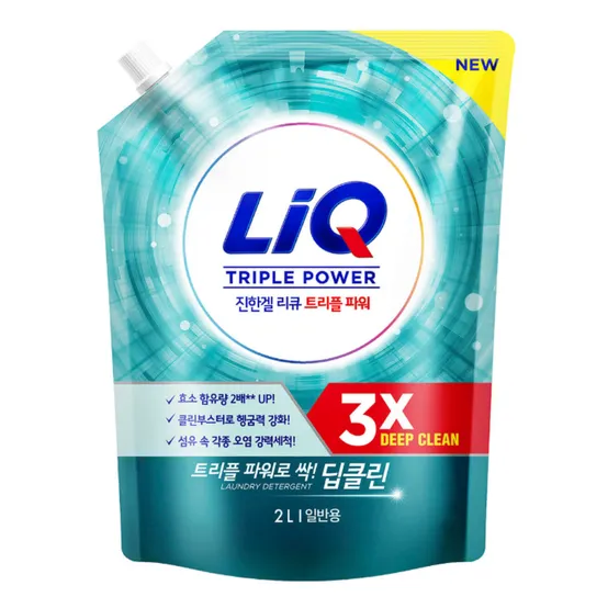 리큐 진한겔 딥클린 트리플 파워 세탁세제 2L X 1개 일반용