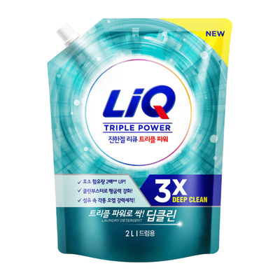 리큐 진한겔 딥클린 트리플 파워 세탁세제 2L X 1개 드럼용
