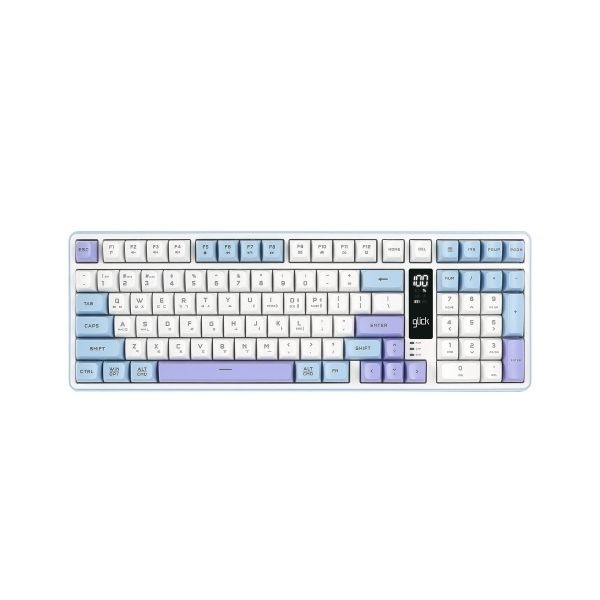 지클릭커 OFFICEPRO WK50 사일런스 M RGB 풀윤활 무소음 방수 무선 블루투스 LCD 99 (스카이시티)