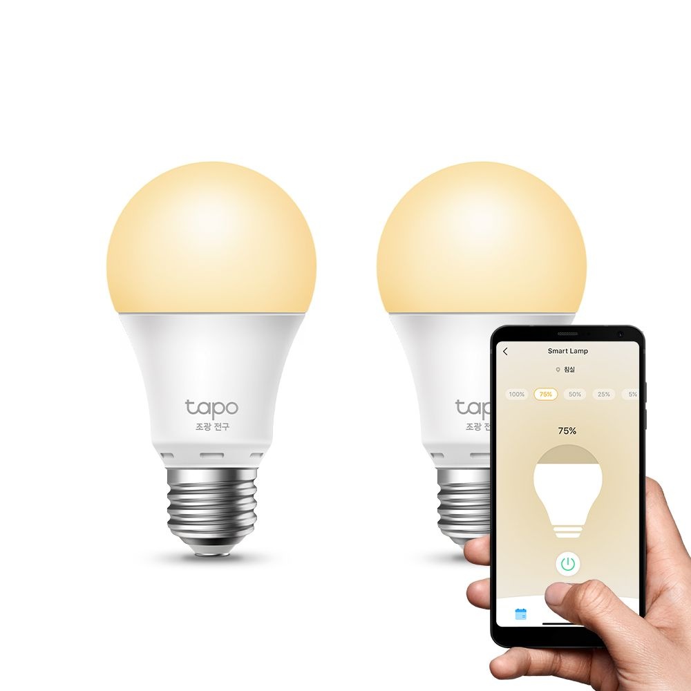 티피링크 티피링크 Tapo L510E 스마트 조광 전구 LED 조명 E26소켓 8W, 전구색, 2개