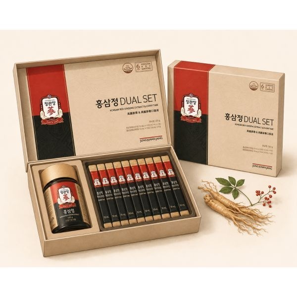 [무료 배송] 정관장 홍삼정 듀얼세트 120g + 에브리 타임 20포