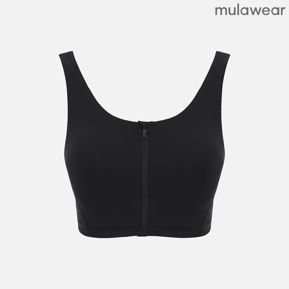 [mulaWear] 뮬라웨어 올데이 집업 숏 브라탑_블랙