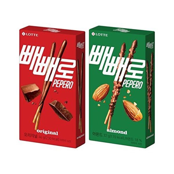 [롯데웰푸드]초코 빼빼로 46gX20개+아몬드 빼빼로 32gX20개