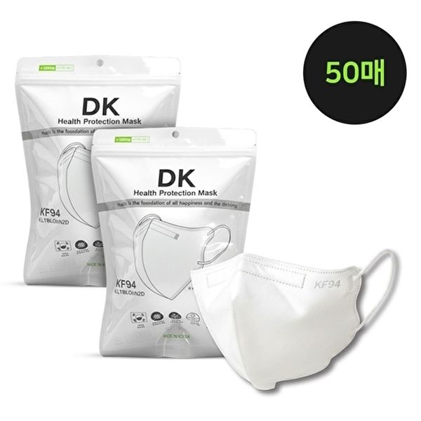 KF94 새부리형 저자극 마스크 대형 화이트 50매입