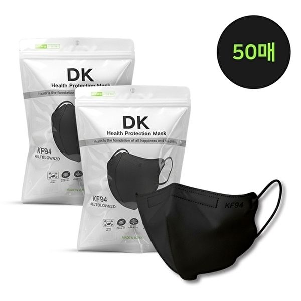 KF94 새부리형 저자극 마스크 대형 블랙 50매입