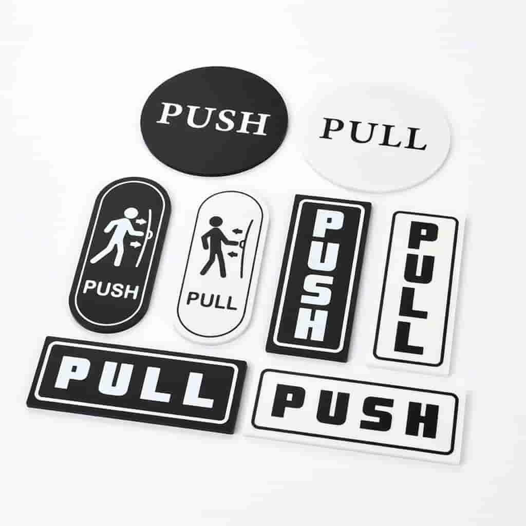 완자스토어 아크릴 PULL PUSH 도어사인 PUSHPULL PUSH스티커 아크릴문패