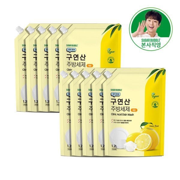 슈가버블 구연산 주방세제 레몬 리필 1.2L x 10개