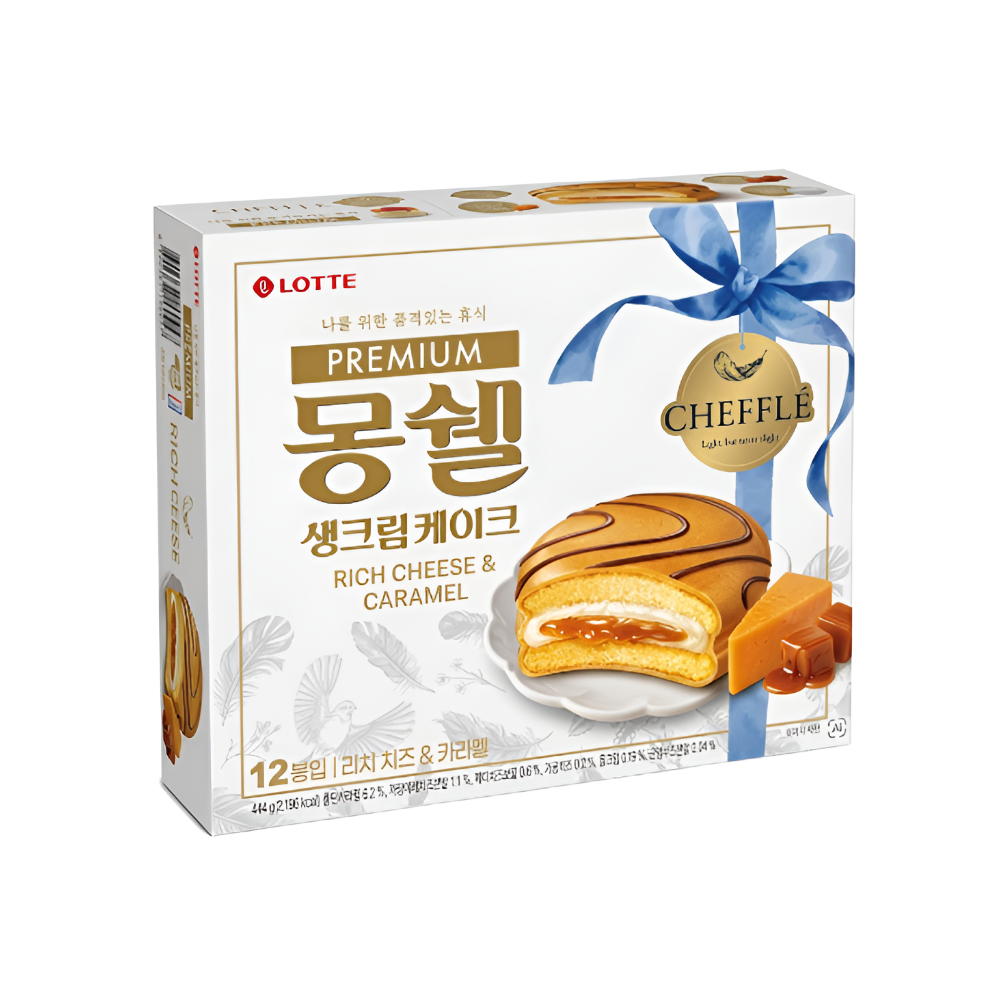 롯데리아 롯데 몽쉘 생크림 케이크 리치치즈 카라멜 444g