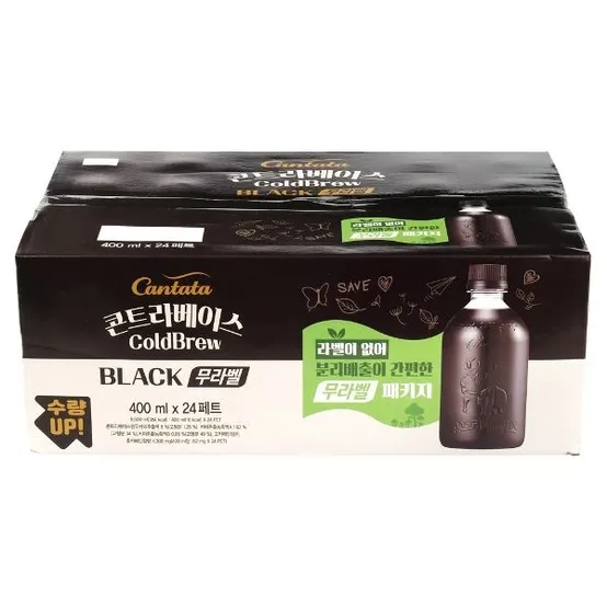 칸타타 콘트라베이스 콜드브루 무라벨 400ml 24개