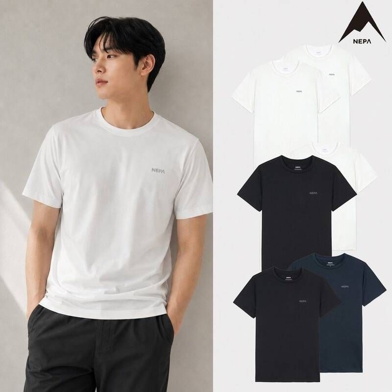 네파 택가 39,000 공용 투팩 라운드티 1+1 데일리 쿨맥스 티셔츠 7LG5360 W5X8Y3Z1 V6W9X2Y4