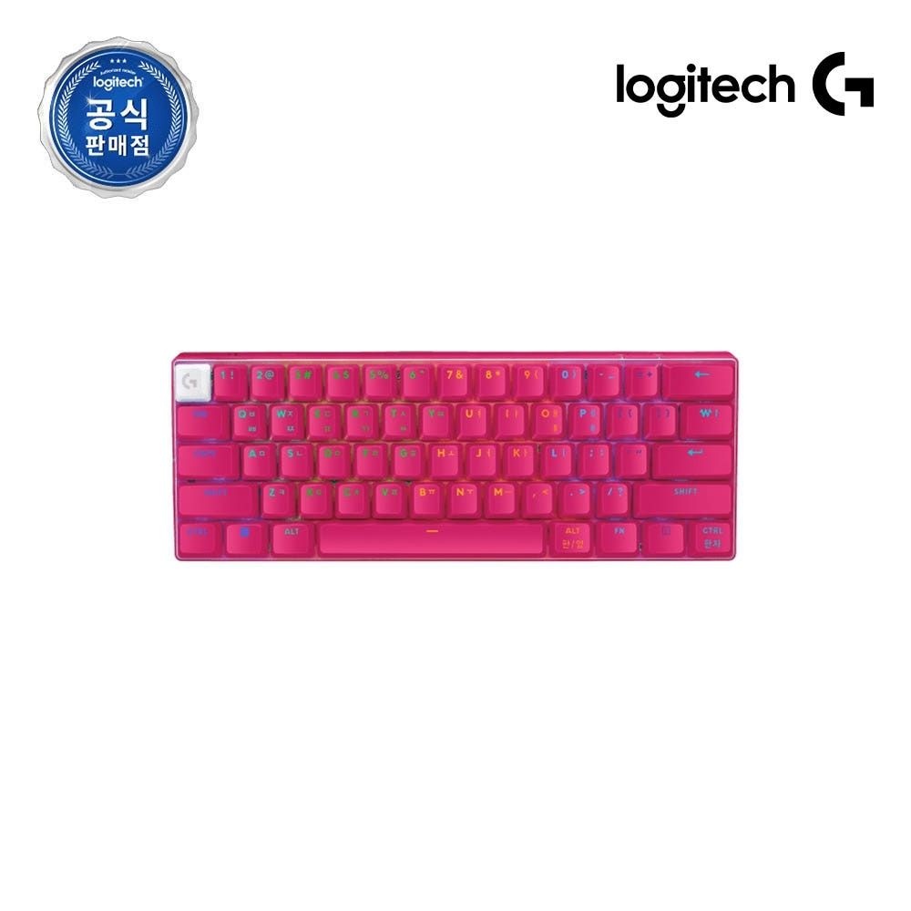 로지텍G [로지텍 프로x60% 게이밍키보드] 로지텍코리아 공식 PRO X 60 LIGHTSPEED 키보드 마젠타, 택타일