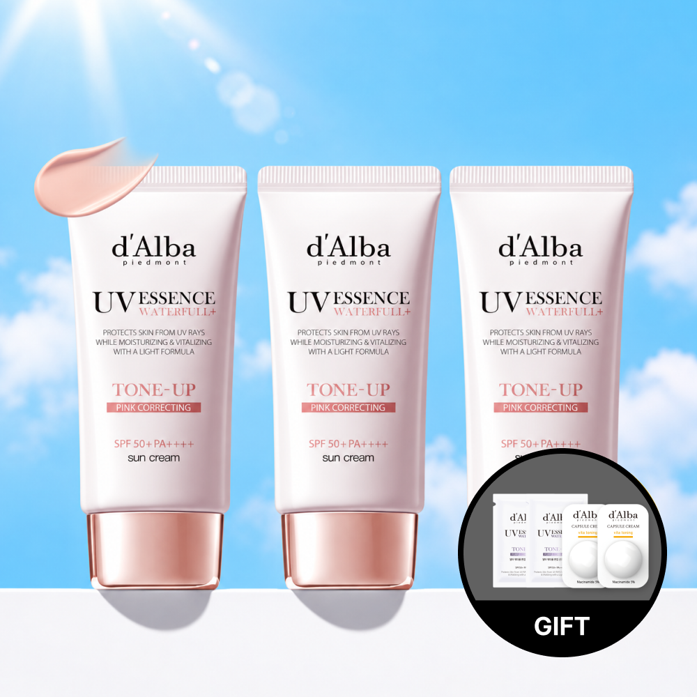 달바 [대용량세트/3개] 핑크 톤업 50ml(3개)+퍼플 톤업 선크림 2매+비타 캡슐 크림 1.5g 2개