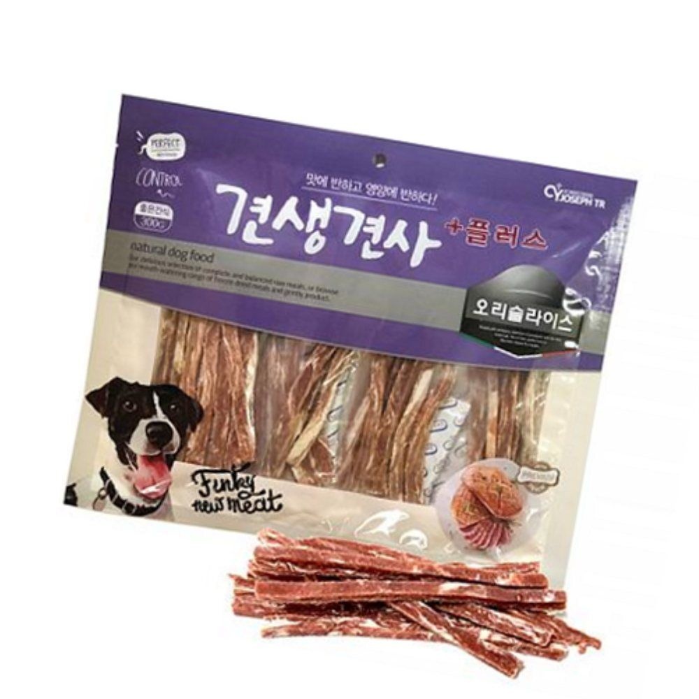견생견사 플러스 오리 슬라이스 300G 강아지건조간식 펫푸드