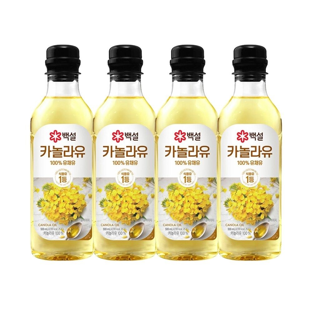 CJ 백설 카놀라유 500ml x4개
