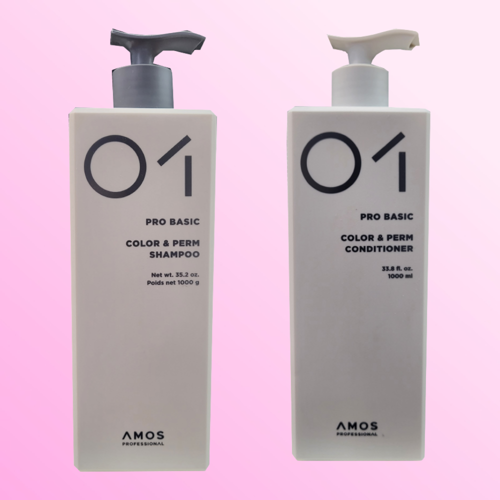 아모스 컬러앤펌 2종 new (샴푸+컨디셔너)각1kg 염색 펌 손상모전용